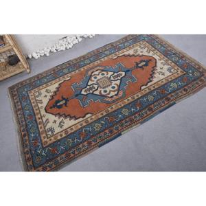 พรมสไตล์วินเทจแบบตุรกี ขนาด 3.8x6 ฟุต สีน้ำเงิน พรมขนสัตว์สไตล์ตะวันตกเฉียงใต้ - Product Image 2