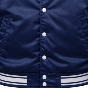 Chaqueta Varsity de Satén de Alta Calidad, Unisex, Estilo Urbano, Bordado Personalizado, Impresión Frontal |   Suministro Directo de Fábrica, Servicio OEM - Product Image 3