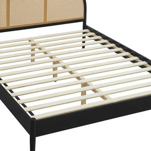 Odette cama de plataforma de caña de ratán arqueada contemporánea cama de pared plegable de metal y madera maciza DreamCraft Vietnam - Product Image 3