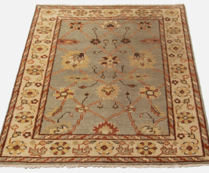 Handmade Luxury Oushak Blue Floral Area <b>Rug</b> Modern Knots Design for Living room hotel office commercial home - Product Image 1