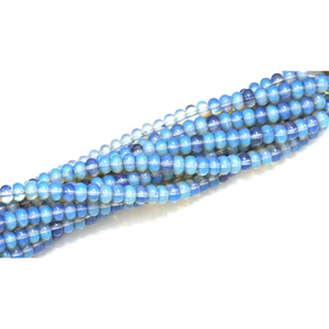 ลูกปัดควอตซ์ใสสีฟ้าสวยงาม รูปทรงกลมเรียบ ขนาด 7-8 มม. ลูกปัดพลอยควอตซ์สีเรียบ คุณภาพ AAA สำหรับงานฝีมือ - Product Image 3