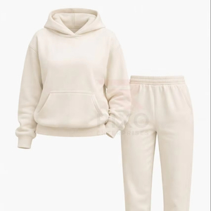 Chándales Casuales con Capucha para Mujer, Diseño Personalizado, MOQ Bajo, 100% Algodón, para Uso en Exteriores, Color Sólido, Logotipo Frontal Simple - Product Image 1