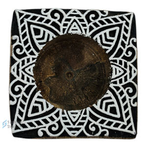 Portavelas de Bloque de Madera Ecológico Hecho a Mano (Sin Vela) Forma de Flor Decoración para el Hogar para el Festival Diwali Regalo 2 - Product Image 3