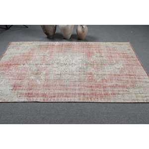 พรมตุรกีวินเทจ ขนาด 4.6x7.4 ฟุต พรมขนสัตว์ลายตารางสีแดง - Product Image 3