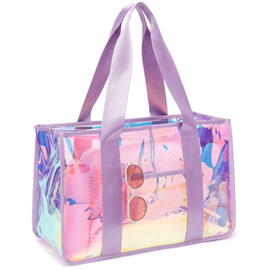 Bolso <span class=keywords><strong>de</strong></span> playa transparente grande impermeable <span class=keywords><strong>de</strong></span> TPU con cierre <span class=keywords><strong>de</strong></span> cremallera a prueba <span class=keywords><strong>de</strong></span> arena <span class=keywords><strong>para</strong></span> piscina <span class=keywords><strong>para</strong></span> mujer con asa lavable - Product Image 1