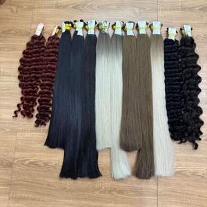 Extensiones de cabello eslavo virgen 100% al por mayor, cabello humano fuerte de Color negro Natural para exportación a granel - Product Image 1