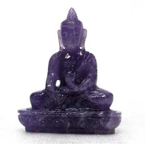 Estatua de Buda Ganesha Tallada a Mano en Amatista, Figura Religiosa, Piedra de Cristal Curativa - Product Image 1