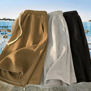 Hot Selling OEM Customized Unisex Cotton Acid Wash French Terry Drawstring Elastic Waist Hip Hop <b>Shorts</b> Stylish Cheap Autumn - Product Image 3