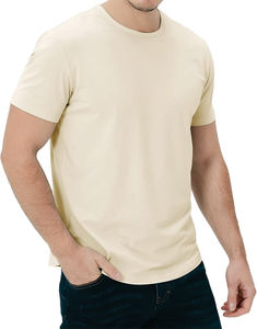 Crew Fitness T-shirt à manches courtes en coton épais pour hommes Logo imprimé numérique élégant Durable à la mode séchage rapide respirant 200g - Product Image 5