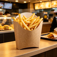 Afhaallocaties voor eten: friet, kipnuggets, kartonnen voedselverpakkingen