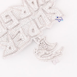 Iced Out Fully Hip Hop 925 Sterling Silver Lab Grown Diamond Colgante Letra inicial Joyería personalizada para hombres Mujeres - Product Image 4