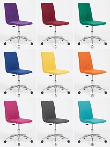 Silla de Oficina Giratoria Moderna de Terciopelo, Base en Estrella Cromada, Estructura de Acero Inoxidable, Elevación a Gas, Respaldo Sólido, Sin Reposabrazos/Reposacabezas, Uso en Oficina/Hogar - Product Image 6