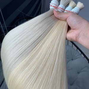 Extensions de cheveux lisses et volumineuses – 100 % cheveux humains, doux et sans nœuds, cheveux bruts, couleur personnalisée, super double drawn - Product Image 4