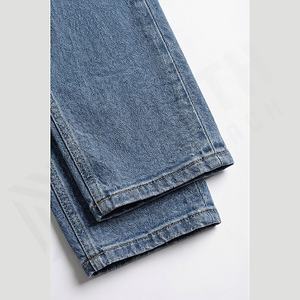 Jeans en denim lavé respirant de qualité supérieure pour l'hiver, coupe droite mi-taille pour homme, tissu extensible confortable, personnalisable - Product Image 6