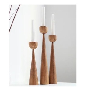 Lot de 3 bougeoirs en bois de grande taille chandeliers décoratifs de table à manger dernier modèle pour bougeoir en bois à vendre - Product Image 1