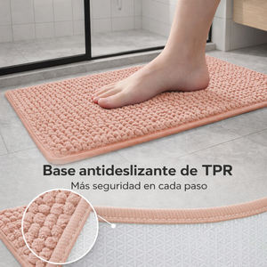 Tapis de bain en microfibre chenille absorbante, antidérapant, lavable, pour la douche - Product Image 3