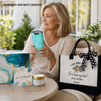 Set de Regalo de Jubilación para Mujer con Logotipo Personalizado: Vaso Térmico, Bolsa de Mano, Vela, Calcetines y Llavero para Compañera de Trabajo, Maestra, Enfermera, Jefa, Despedida