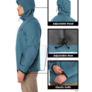 Men's Warm Lightweight Softshell Jacket with Smooth Exterior Breathable Eco-Friendly Winter Outdoor Jacket Front Logo - Product Image 5