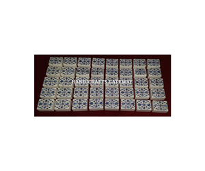 Increíble caja de fregona azul en precio razonable y diseño de flores Mármol blanco Madre de perla Incrustaciones Cajas de joyería Precio económico - Product Image 1