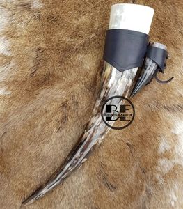 Logotipo personalizable 2025, soporte de cuerno de buey de cuero de vaca 100%, capacidad de 300-400ml, recuerdos religiosos tallados, artesanías naturales de Navidad - Product Image 1