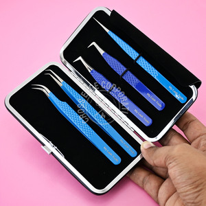 Pinzas para pestañas con punta de fibra de calidad superior, pinzas para pestañas con ángulo de 45 90 grados, herramienta de aislamiento de pestañas, pinzas para pestañas rectas, ligeras - Product Image 6