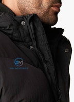 Veste d'hiver matelassée pour homme style urbain 2025, personnalisable avec logo sur poche avant, impression OEM, vente en gros