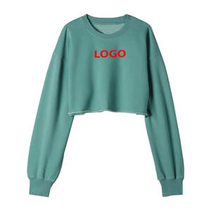 Ensemble deux pièces en coton peigné et polyester personnalisé avec logo, col rond, sweat-shirt pour femmes, longueur genou, grande taille, séchage rapide - Product Image 6