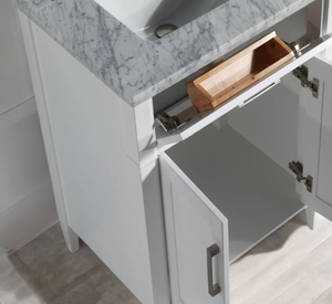 Mueble de Baño Moderno de Lujo de 30 Pulgadas, de Madera Contrachapada Sólida, con Espejo, Gabinete, Lavabo Individual, Cajones con Cierre Suave y Tiradores - Product Image 4