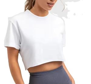 Nuevas Camisetas Deportivas de Moda Urbana para Mujer, Tie Dye, Lavadas, de Manga Corta, Estilo Crop Top, para Gimnasio, por Sports Top MADE BY HI 2026 - Product Image 2