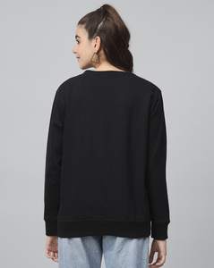 Sweat-shirt à imprimé graphique Style High Street pour femmes Coupe ample Respirant Anti-rétrécissement Durable Fabricant OEM Inde Hiver - Product Image 4