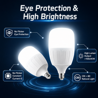 Ampoule LED industrielle haute puissance 5W-60W, type T, E27 E40, AC85-265V, robuste, en aluminium et plastique, pour usine, entrepôt, salle de sport, atelier