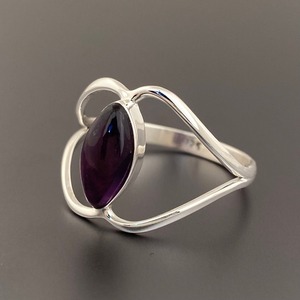 Meilleur Design Fait à la Main Améthyste Pierre Précieuse Classique Cabochon Bague 925 Solide Argent Sterling 925 Argent Estampillé Mode Bijoux en Argent - Product Image 3