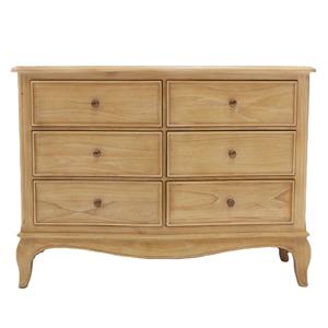 Low Wide <b>Chest</b> Natural Finish Mindi <b>Wood</b> Anastasia Bedroom Collection for Stylish Home hotel apartment <b>Storage</b> - Product Image 2