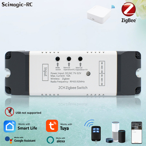 Relé Zigbee Tuya Compatible con <span class=keywords><strong>Alexa</strong></span> y el Asistente de <span class=keywords><strong>Google</strong></span> - Módulo de Motor Inteligente de CA/CC de 7-32 V para Interruptor de Luz, Dispositivos Domésticos - Product Image 4
