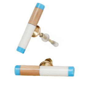 Epic Modern Wooden Tubular Knob Blue & <b>White</b> Resin <b>Drawer</b> Knobs for Wardrobe Cabinet <b>Bedroom</b> Kitchen Also for Bathroom Use - Product Image 2