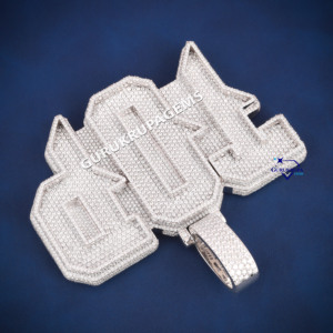 Pendentif en diamant Hip Hop direct du fabricant Pendentif en argent sterling 925 VVS Moissanite Diamond Custom Fine Jewelry - Product Image 4