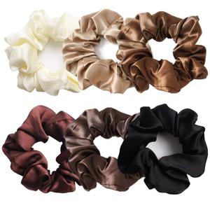Soft Custom Logo Elasticated 100% Silk <b>Hair</b> Ties <b>Hair</b> Accessories for Women OEM <b>Scrunchy</b> <b>Hair</b> Tie Made in Vietnam - Product Image 1