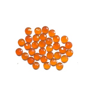 Certifié IGI de qualité AAA calibré 4mm 5mm cornaline naturelle Rose Cut cabochon à facettes Orange pierres semi-précieuses pour - Product Image 1