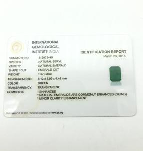 พลอยที่สวยงามคุณภาพสูงสำหรับการทำเครื่องประดับ1.57 CTS zambia พลอยสีเขียวมรกตแปดเหลี่ยมตัดแบบหลวมขายส่ง - Product Image 4