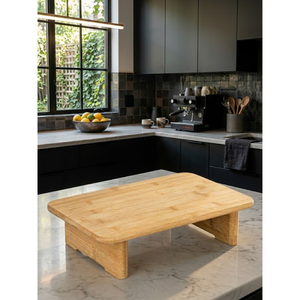 Bamboo Rectangular Chopping Board with <b>Stand</b> for Bread Meat <b>Vegetables</b> - Product Image 2