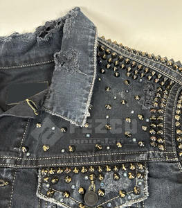 Veste en jean pour homme à logo frontal personnalisé, imperméable, 100% coton, fabrication en usine, nouvelle arrivée, manches longues - Product Image 4