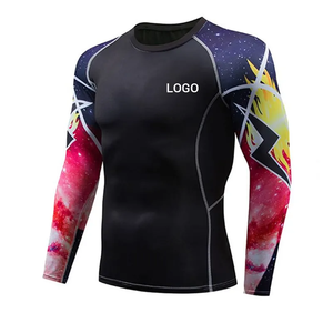 เสื้อรัดกล้ามเนื้อแขนยาว MMA คุณภาพสูงแบบขายส่ง สำหรับผู้ชาย ชุดกีฬายิวยิตสู ผลิตจากโพลีเอสเตอร์/ไนลอน ระบายอากาศได้ดี - Product Image 4