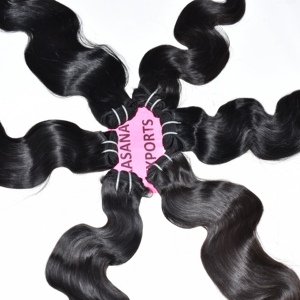 Extensions à clips/tissage en cheveux indiens Remy 100% naturels, couleur noire, ondulés profonds, alignés sur les cuticules, double trame machine, pour femmes, emballage polybag - Product Image 1