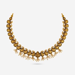 Collar Bohemio Antiguo con Motivo Religioso de Flores y Números 190328 con Perlas, Cuentas y Cadena de Aleación, Moderno para Regalo de Boda o Fiesta - Product Image 1