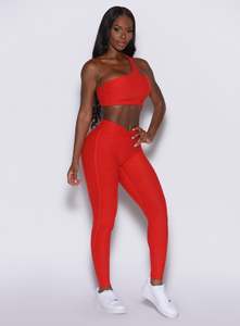 Latest Custom Scarlet <b>Red</b> V Front <b>Leggings</b> Scrunch Butt <b>leggings</b> Mid To High Waist & Active Wear Fashion Gym <b>Leggings</b> For <b>Women</b> - Product Image 4