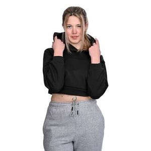 Sweat à capuche court pour femme en polaire doux avec fermeture éclair, logo personnalisé sur le devant, élégant, confortable, tendance, chaud pour l'hiver, léger, décontracté, streetwear - Product Image 4