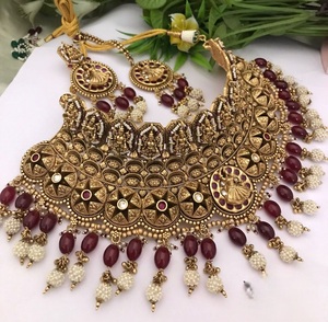 ชุดสร้อยคออัลลอยเคลือบทองคุณภาพระดับพรีเมี่ยมสุดคลาสสิกสุดคลาสสิกหรูหราคอลเลกชั่นชุดสำหรับผู้หญิงใส่ไปงานแต่งงานงานเลี้ยง - Product Image 1