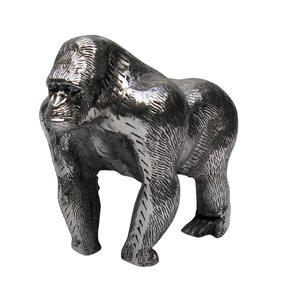 Escultura de tigre de aluminio plateado Artesanía Artware Artesanías - Product Image 5