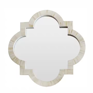 Top Selling Unique Shape <b>White</b> Bone Inlay Wall <b>Mirror</b> Made of Wood for Home - Product Image 1
