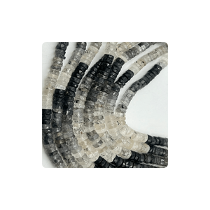 หินควอตซ์บริสุทธิ์จากธรรมชาติสีดำคุณภาพระดับพรีเมี่ยมลูกปัดรูปทรงสี่เหลี่ยม heishi หินอัญมณีเส้นใยขนาด14นิ้วสำหรับทำเครื่องประดับขายส่ง - Product Image 4